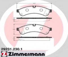 Zimmermann 29231.230.1 klocki hamulcowe iveco daily iii 06- tył, iveco daily iv platforma / podwozie