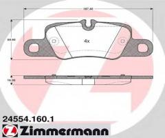 Zimmermann 24554.160.1 klocki hamulcowe porsche panamera 09- tył, porsche panamera