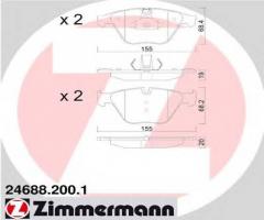 Zimmermann 24688.200.1 klocki hamulcowe bmw 5 f10 10- przód, bmw 5 (f10, f18)