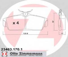 Zimmermann 23463.170.1 klocki hamulcowe nissan almera 00-, nissan primera (p11)