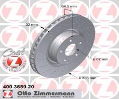 Zimmermann 400.3659.20 tarcza hamulcowa mercedes w221 s-klasa 05-, mercedes-benz klasa s (w221)