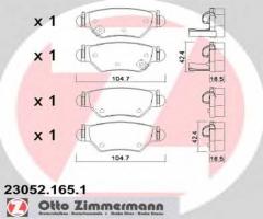 Zimmermann 23052.165.1 klocki hamulcowe opel astra g, zafira tył, chevrolet zafira (f75)