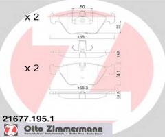Zimmermann 21677.195.1 klocki hamulcowe bmw 5 e39 96-03, bmw 5 (e39)