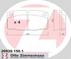 Zimmermann 20939.150.1 klocki hamulcowe opel kadett,corsa,ascona