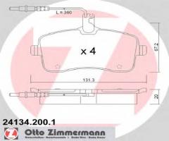 Zimmermann 24134.200.1 klocki hamulcowe peugeot 407 04- z czuj., peugeot 407 (6d_)