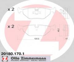 Zimmermann 20180.170.1 klocki hamulcowe bmw 3 e36 91-99 tył, bmw 3 (e36)