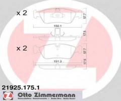 Zimmermann 21925.175.1 klocki hamulcowe przód bmw 3 e46 zimmermann, bmw 3 (e46)