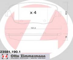 Zimmermann 23581.190.1 klocki hamulcowe skoda fabia 99-, seat ibiza v (6j5, 6p5)