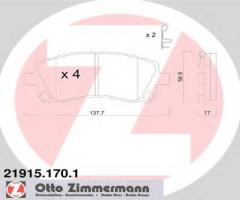 Zimmermann 21915.170.1 klocki hamulcowe subaru forester 97-00, subaru impreza sedan (gc)