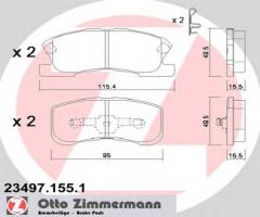 Zimmermann 23497.155.1 klocki hamulcowe daihatsu sirion 98-05 przód, daihatsu sirion (m1)