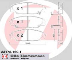 Zimmermann 23178.160.1 klocki hamulcowe honda civic 01-05 type-r, honda s2000 (ap)
