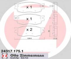Zimmermann 24317.175.1 klocki hamulcowe kia rio ii 05-, hyundai i20 (pb, pbt), kia rio ii (jb)