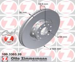 Zimmermann 100.3303.20 tarcza hamulcowa audi a8 98-, audi a8 (4d2, 4d8), vw phaeton (3d_)