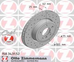 Zimmermann 150.3431.52 tarcza hamulcowa bmw x3 e83 03-10, bmw x3 (e83)