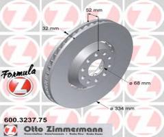 Zimmermann 600.3237.75 tarcza hamulcowa vw passat w8 4motion 01-05 lewy p, vw passat (3b3)