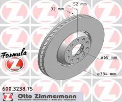 Zimmermann 600.3238.75 tarcza hamulcowa vw passat w8 4motion 01-05 prawy p, vw passat (3b3)