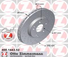 Zimmermann 400.1443.52 tarcza hamulcowa mercedes w210 e-klasa 95-02, chrysler crossfire