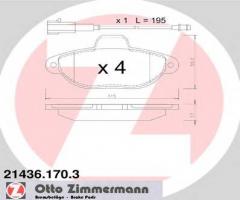 Zimmermann 21436.170.3 klocki hamulcowe fiat 500 1,2 07-, fiat panda (169)