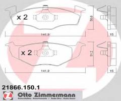 Zimmermann 21866.150.1 klocki hamulcowe vw polo,golf 96-, seat toledo i (1l), vw golf iii (1h1)