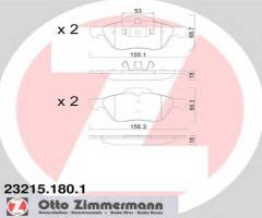 Zimmermann 23215.180.1 klocki hamulcowe renault laguna 01-, renault laguna ii (bg0/1_)