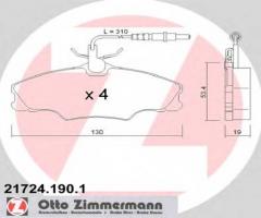 Zimmermann 21724.190.1 klocki hamulcowe peugeot 406 1,6-1,8 95-, peugeot 406 (8b)