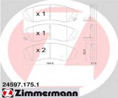 Zimmermann 24597.175.1 klocki hamulcowe kia carnival 06-, hyundai h-1 travel (tq)