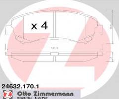 Zimmermann 24632.170.1 klocki hamulcowe nissan qashqai 07-, nissan x-trail (t31)