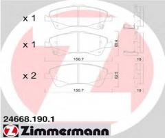 Zimmermann 24668.190.1 klocki hamulcowe toyota auris 07- przód