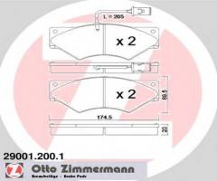Zimmermann 29001.200.1 klocki hamulcowe iveco daily 59.12, iveco daily ii platforma / podwozie