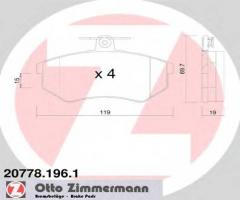 Zimmermann 20778.196.1 klocki hamulcowe audi 80 86-90, audi 80 (89, 89q, 8a, b3)