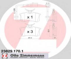 Zimmermann 23829.170.1 klocki hamulcowe vw polo 01- tył z czuj., seat ibiza iv (6l1)