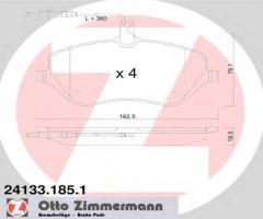 Zimmermann 24133.185.1 klocki hamulcowe peugeot 407 04- z czuj., citroËn c6 (td_), peugeot 407 (6d_)
