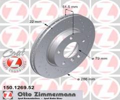 Zimmermann 150.1269.52 tarcze hamulcowe bmw 3 e36 e46 przód 288mm sport, bmw 3 (e36)