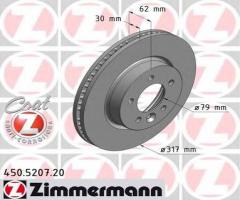 Zimmermann 450.5207.20 tarcza hamulcowa land rover discovery 04 -, land rover discovery iii (taa)