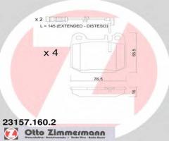 Zimmermann 23157.160.2 klocki hamulcowe mercedes w163 ml270-ml500 00-05tył