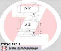 Zimmermann 23745.175.1 klocki hamulcowe mercedes w220 s-klasa 02-05