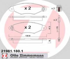 Zimmermann 21981.180.1 klocki hamulcowe renault kangoo 97-, nissan kubistar (x76)