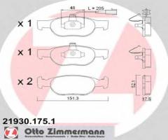 Zimmermann 21930.175.1 klocki hamulcowe fiat brava,bravo 95-01, fiat brava (182)