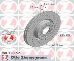 Zimmermann 100.3300.52 tarcza hamulcowa vw golf v 03-, audi tt (8j3), seat alhambra (710)