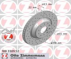 Zimmermann 100.3309.52 tarcza hamulcowa vw passat 05- tył, audi a3 sportback (8pa)