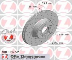 Zimmermann 100.3317.52 tarcza hamulcowa audi a6 04-, audi a6 (4f2, c6)