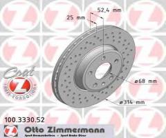 Zimmermann 100.3330.52 tarcza hamulcowa audi a4 07-, audi a5 (8t3)