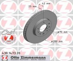 Zimmermann 430.1473.20 tarcza hamulcowa opel vectra b 95-02 went., opel calibra a (85_)