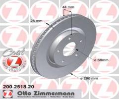 Zimmermann 200.2518.20 tarcza hamulcowa nissan qashqai 07-, nissan x-trail (t31)