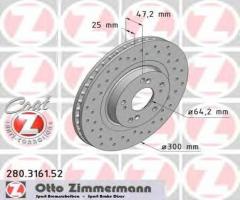 Zimmermann 280.3161.52 tarcza hamulcowa honda civic 01-05 2,0 type-r