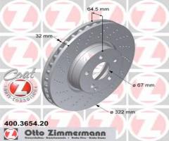 Zimmermann 400.3654.20 tarcza hamulcowa mercedes w204 citroen klasa 07-