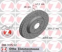Zimmermann 280.3175.52 tarcza hamulcowa honda cr-v iii 07- przód, honda cr-v iii (re)