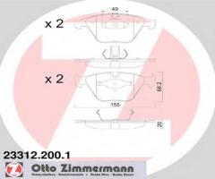 Zimmermann 23312.200.1 klocki hamulcowe bmw 5 e60 02-10, bmw 1 (e82) coupe 