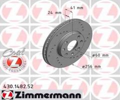 Zimmermann 430.1482.52 tarcza hamulcowa opel astra g 98-04, opel astra g hatchback (f48_, f08_)