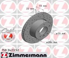 Zimmermann 150.3423.52 tarcza hamulcowa bmw 1 e87 04- wen, bmw 1 (e81)